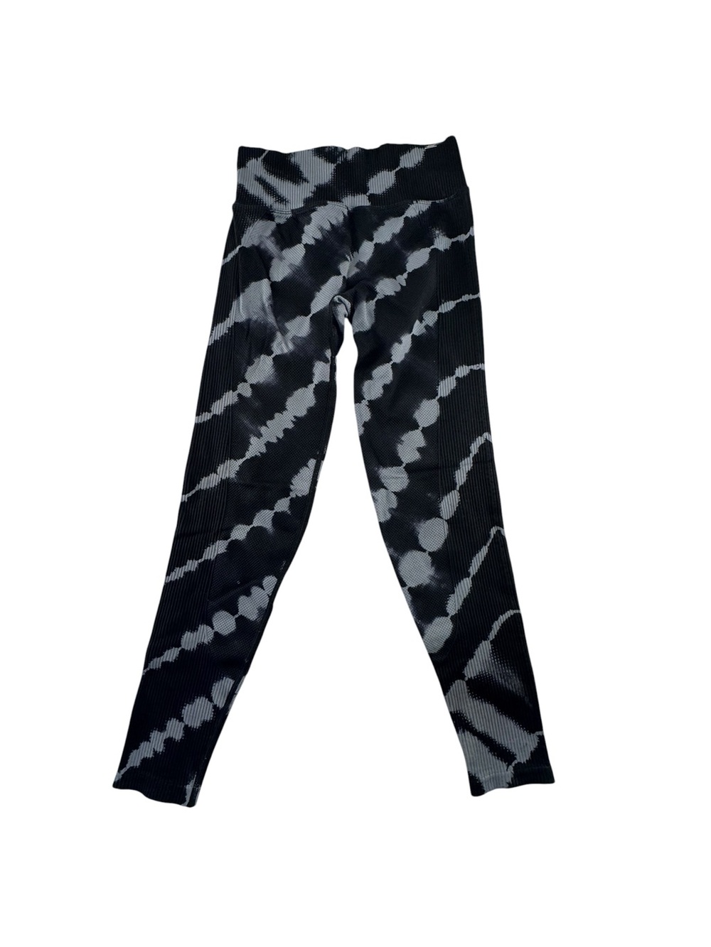 PINK Victoria's Secret Black & Gray Tie-Dye Ribbed Leggings